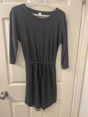 Old Navy Charcoal Gray Mini Dress with Tie Waist